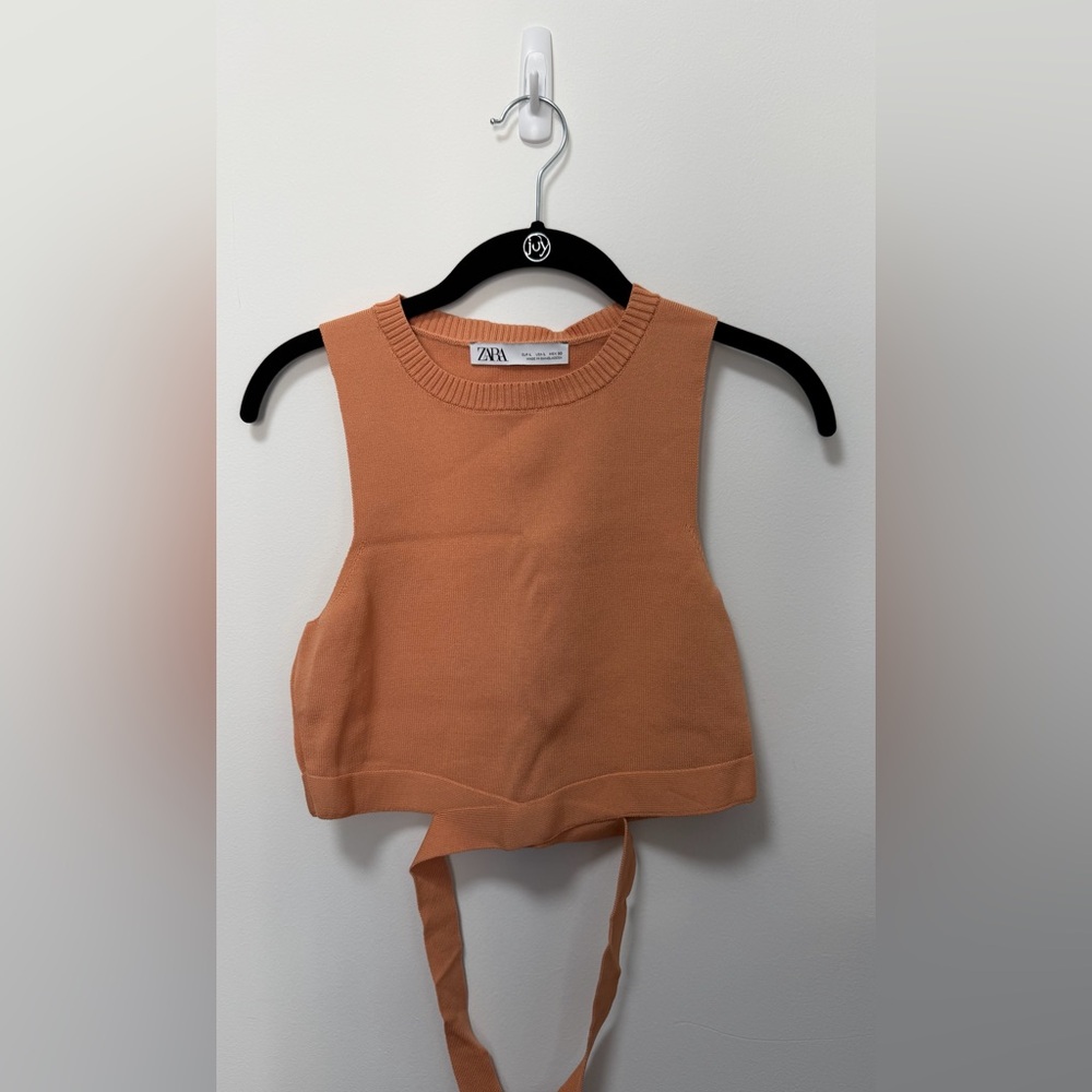 Zara Apricot Sleeveless Top